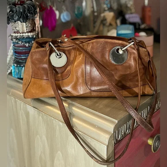 Vintage Arnold Churgin brown leather purse - Picture 1 of 7